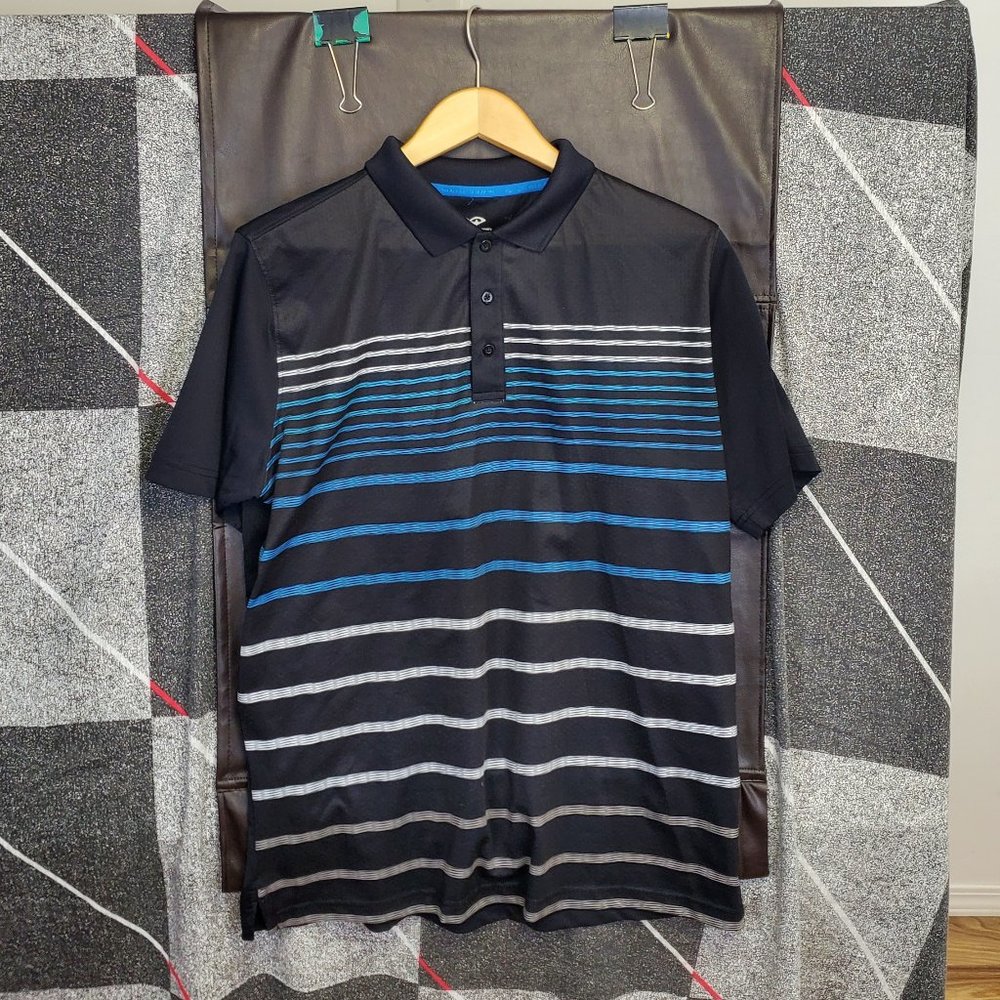 Snake Eyes Men's Blue Stripe Golf Shirt - Size L